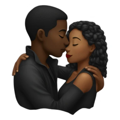 black kissing black sticker