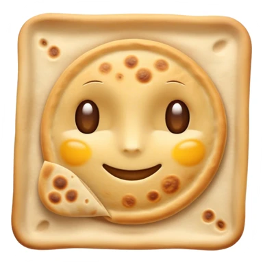 Cinematic Realistic Roti Dish Emoji, showcasing freshly made flatbread rendered with lifelike detail and warm natural lighting. sticker