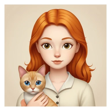 ginger girl artist with a siamese cat sticker