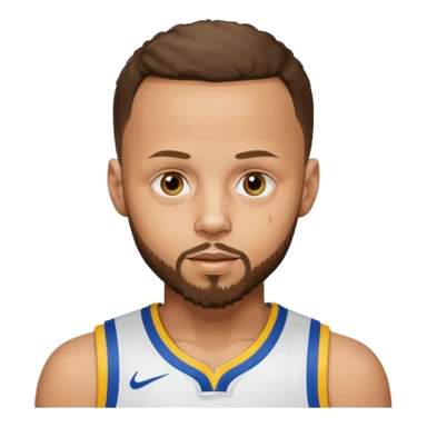 Stephen Curry with a beard sticker