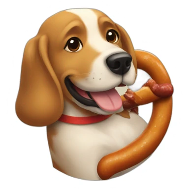 dog-hugging-a-giant-saussage sticker