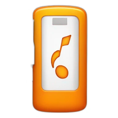 orange battery phone icon with charging symbol as Musical Note sticker