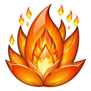 orange crystal fire sticker