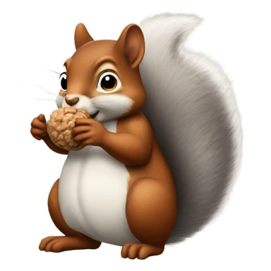 Squirrel with big butt carrying nuts sticker