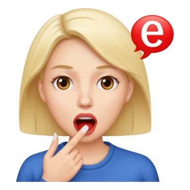 a woman is talking and English letters are coming out of her mouth sticker