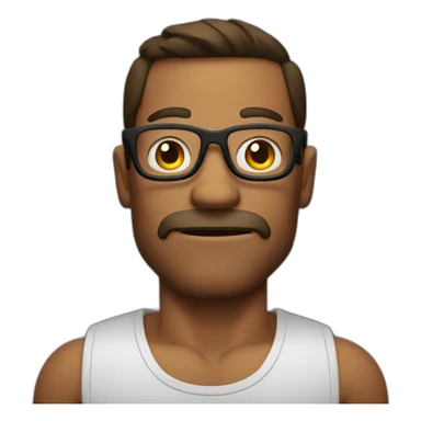 Man. With big bicep and glasses sticker