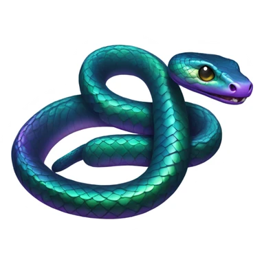 Dark iridescent emoji one snake  sticker