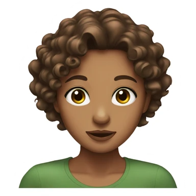 Brunette with green and brown eyes and wavy hair sticker