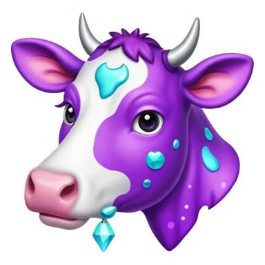 glitter purple and cian vaca sticker