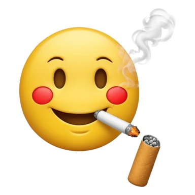 Smiley emoji smoking a cigarette  sticker