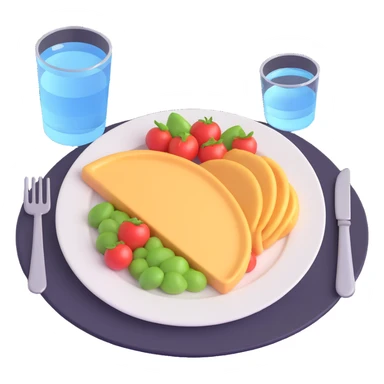 A healthy meal with a glass of water sticker