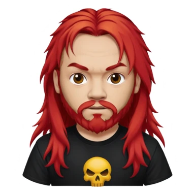 Max Cavalera with long red hair, light skin sticker