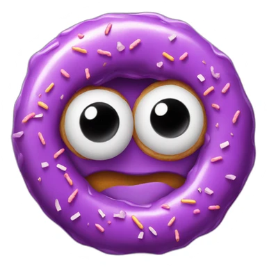 purple donut with eyes sticker
