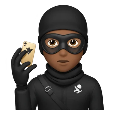 A young African male wearing a ski mask in full black clothing, holding a micro Draco in the air carelessly sticker