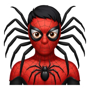 red man with spider  sticker