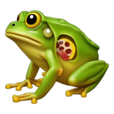 Pac-Man Frog side view eating digits sticker
