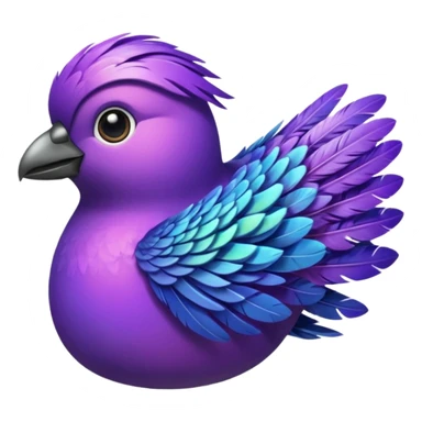 purple feathered bird sticker