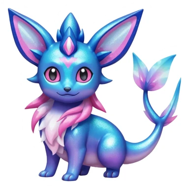 Nebulae Iridescent Glitter Scaled Shiny  Vaporeon-Glaceon-Sylveon-Amaura-Fakémon-fusion sticker