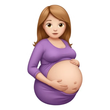 heavily pregnant woman with extremely abnormally huge overdue belly sticker