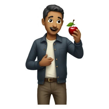 man licking cherries sticker