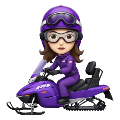 dark purple snowmobile, me Sitting on snowmobile goggles and helmet not covering my face brown eyes long wavy hair white skin dark purple formula 1995 snowmobile change sled color dark purple and white not yellow Snowmobile helmet and goggles, not on my face pants black remove face goggles sticker