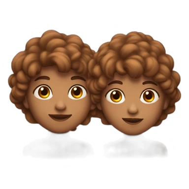 Two brown twins with brown eyes, one large and slightly large the other smaller but more muscular very beautiful sticker