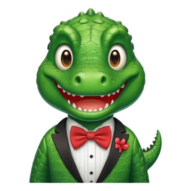 cute crocodile, bow tie sticker