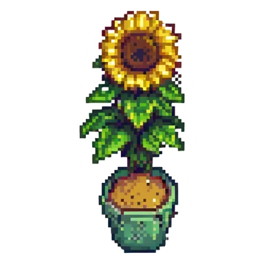 pixel art sunflower, simple and vibrant sticker