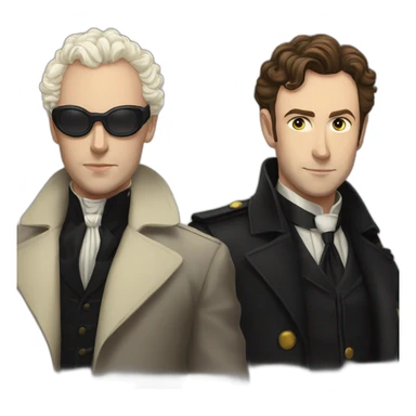 Aziraphale and Crowley  sticker