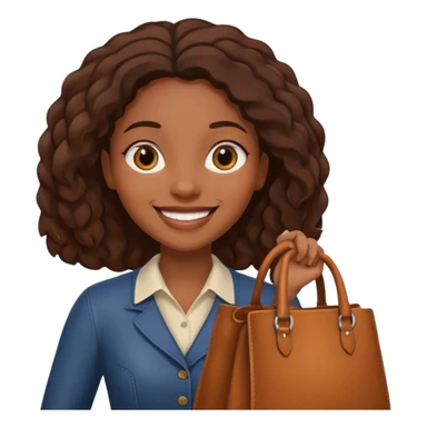 black woman with bag sticker
