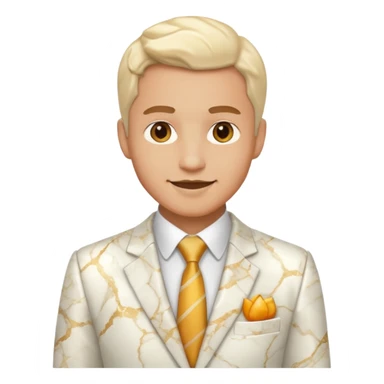 Marble style statue of man head happy full white sticker