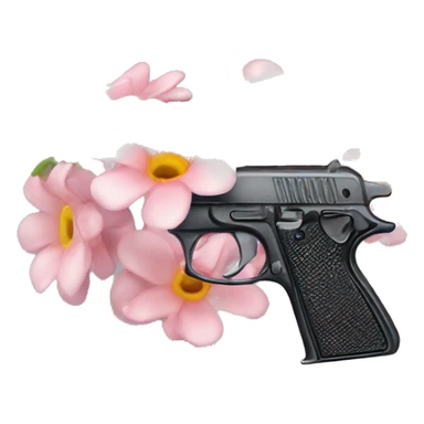 Pistole die Blumen schießt sticker