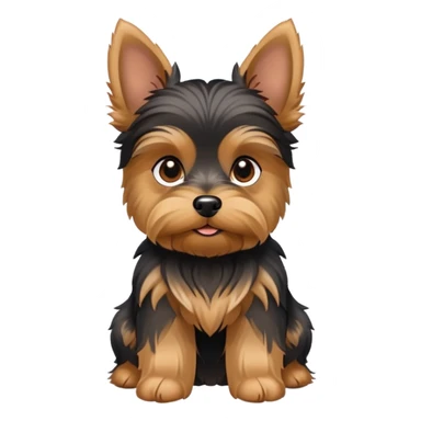 yorkshire terrier dog with small body, tan and black fur, perky ears sticker