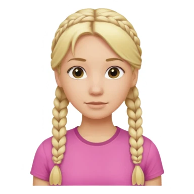 Blonde haired women with hair in braid wearing a pink t shirt sticker