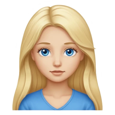 blonde girl long hair blue eyes sticker