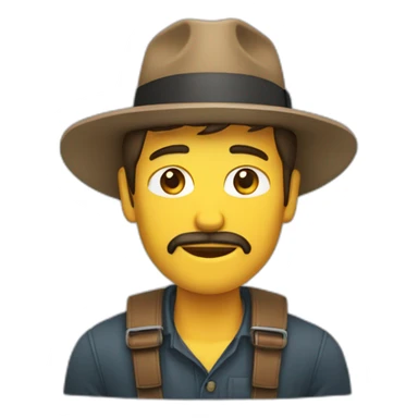 Hombre moreno con trapeador en la mano sticker