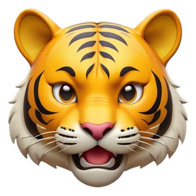 Cinematic Comical Tiger Portrait Emoji, Head tilted dramatically with an exaggeratedly shocked expression, featuring a sleek, muscular build with wide, comically expressive eyes full of humorous disbelief, Simplified yet hilariously expressive features, highly detailed, glowing with a slightly sassy wild glow, high shine, dramatic yet playful, stylized with an air of quirky feline attitude, soft glowing outline, capturing the essence of a meme-worthy tiger that looks ready to side-eye its way into viral fame! sticker
