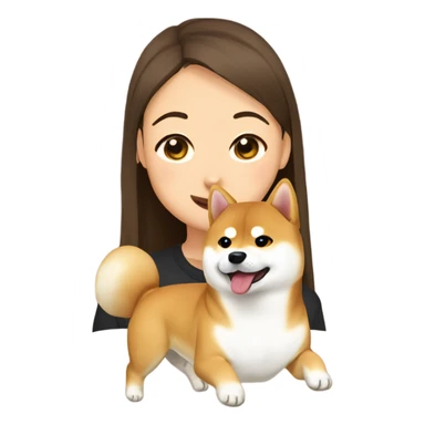 shiba inu meme with girl sticker