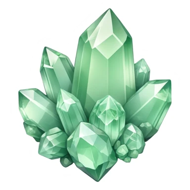 Light green quartz crystal cluster  sticker