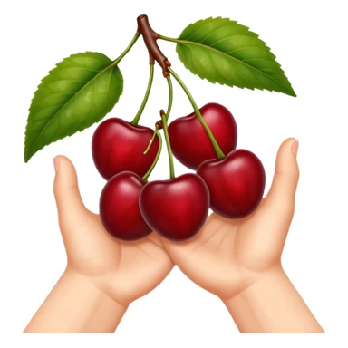 Hands grabbing cherries sticker
