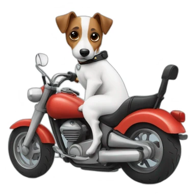 Jack Russell Dog rides a motorcycle sticker