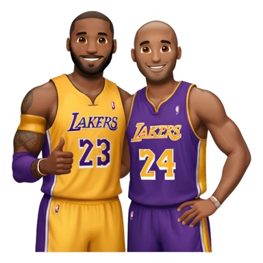LeBron James and Kobe Bryant buff sticker