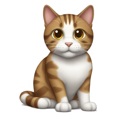 Brown and white tabby cat sticker