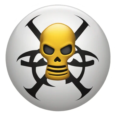 generate me an emojy with a biohazard logo, and under it write trikru sticker