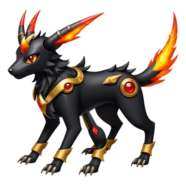 Shiny Gothic Exotic Futuristic Houndoom-Genesect-Torracat-Pokémon-Fakémon-hybrid-creature sticker
