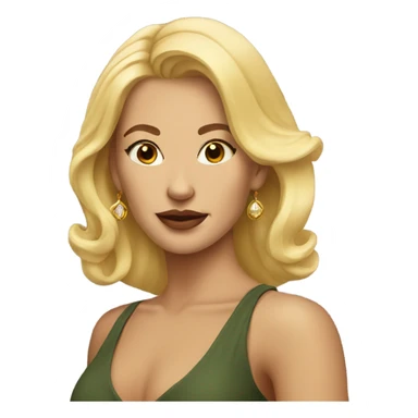blonde woman with earrings portrait sticker