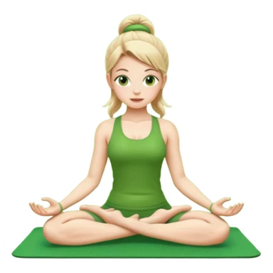 yoga girl in a green mat and green outfit  sticker