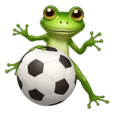 Frog playin soccer sticker
