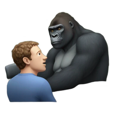 Gorilla meeting Mark Zuckerberg sticker