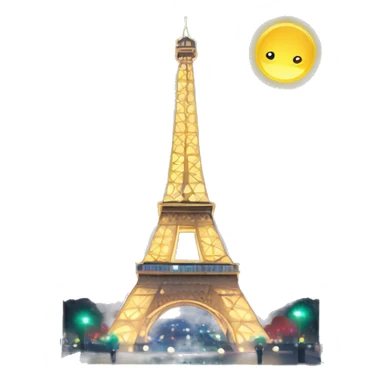 tour eiffel  with lights with city lights  sticker